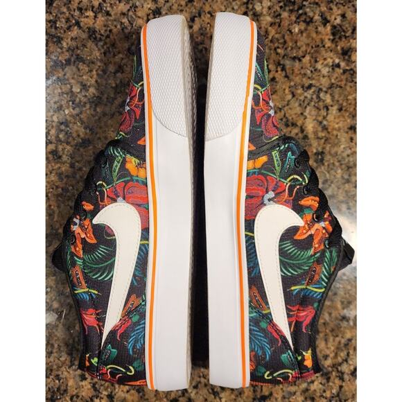 Nike Toki Low Txt Print “Floral” Orange/White/Black 631697-810 Size 7 - Picture 3 of 7